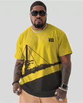 Pure Cotton Rescue Bridge Pattern Big Guys Short Sleeve T-Shirt